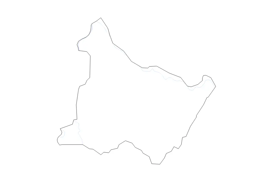 Outline map of Westmoreland County, Pennsylvania with subdivision borders and rivers.