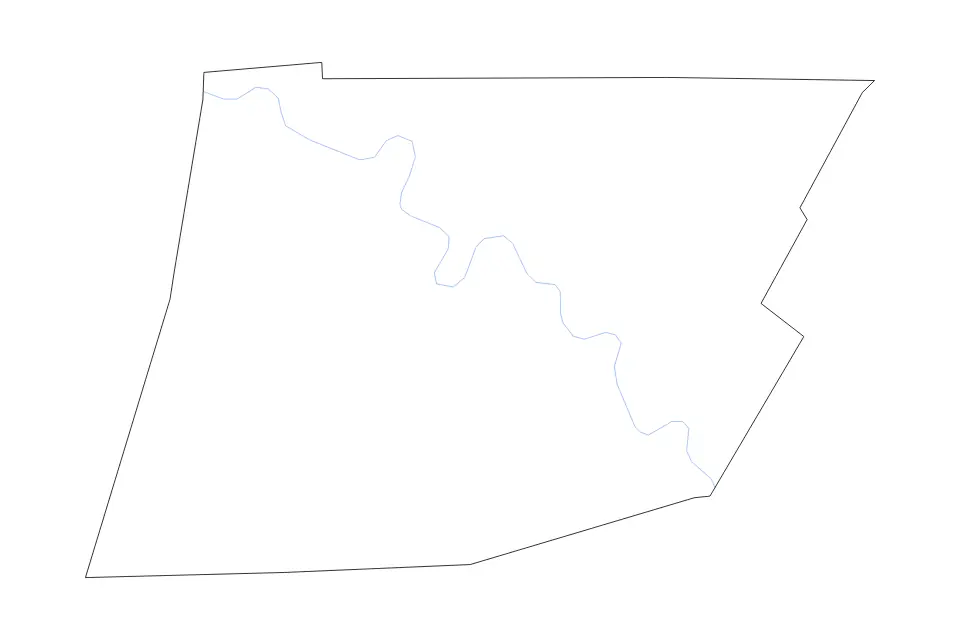 Outline map of Wyoming County, Pennsylvania with subdivision borders and rivers.