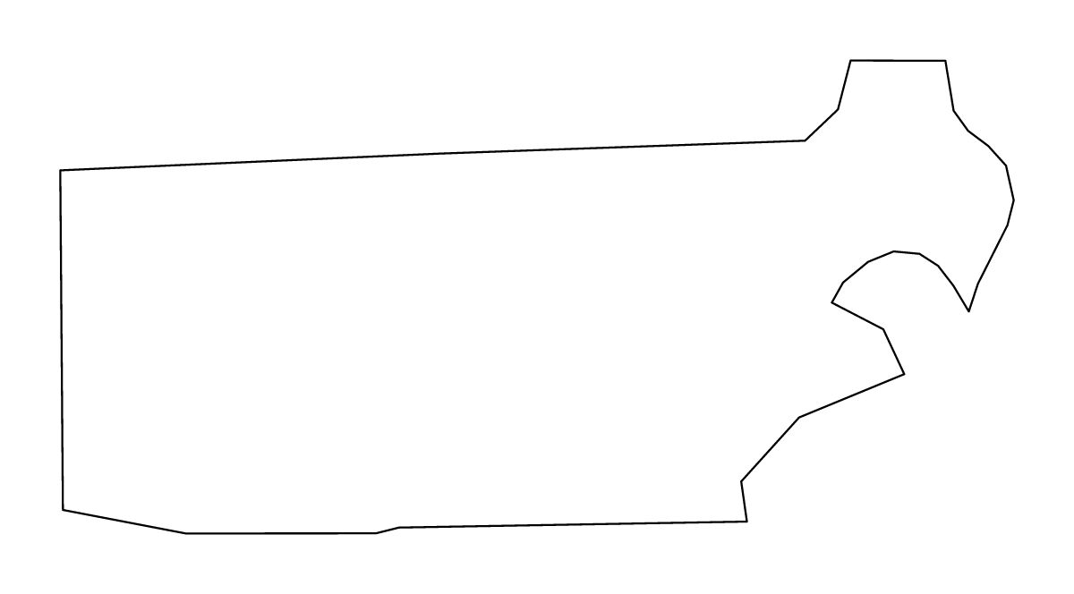 Outline map of Kent County, Rhode Island.