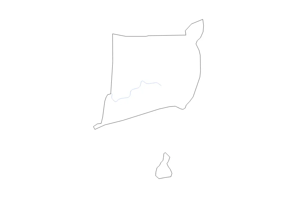 Mapa de Washington, Rhode Island de tipo contorno y ríos para América del Norte, con contorno y ríos con límites limpios.