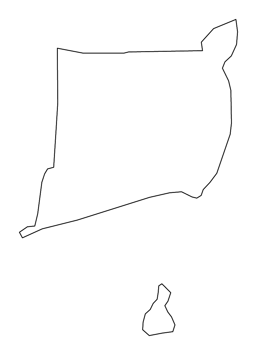 Mapa de contorno de Washington, Rhode Island con ríos.