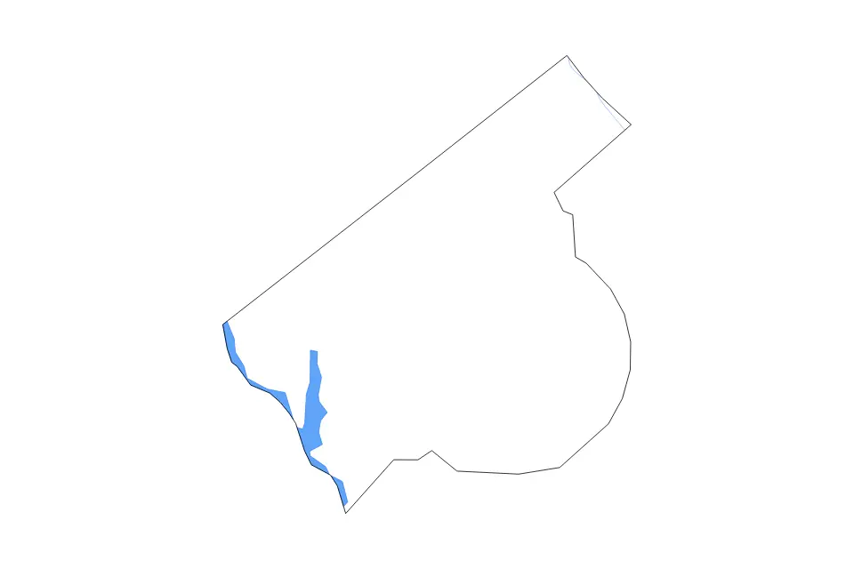 Outline map of Abbeville County, South Carolina with subdivision borders and major lakes and rivers.