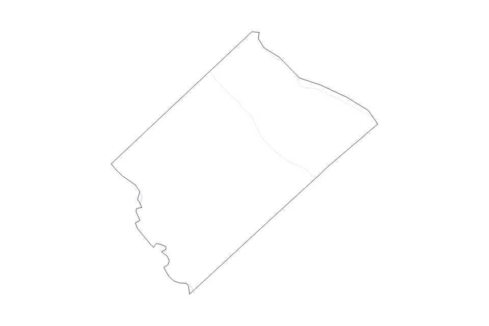 Outline map of Aiken County, South Carolina with subdivision borders and rivers.