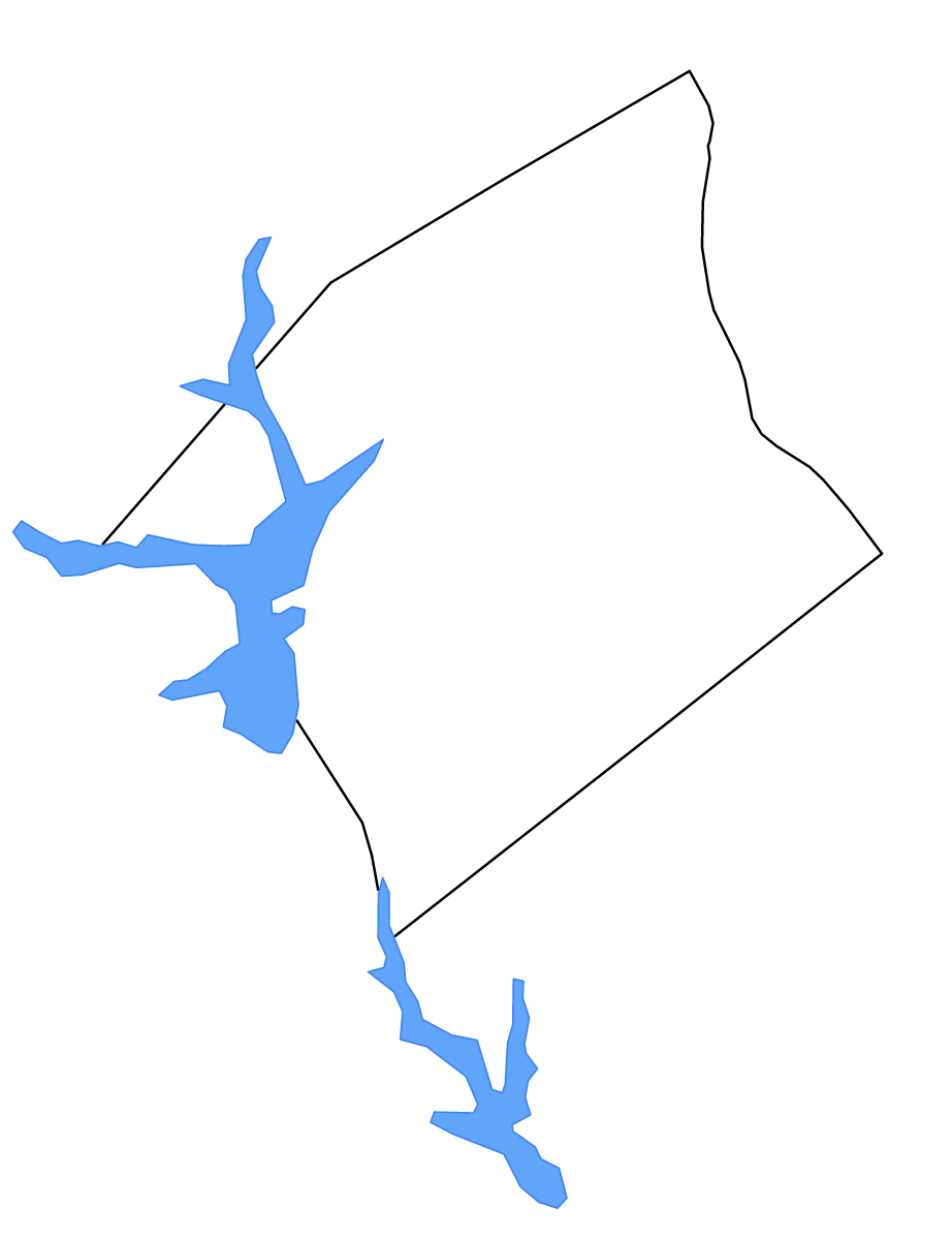 Mapa de contorno de Anderson, South Carolina con lagos y ríos.
