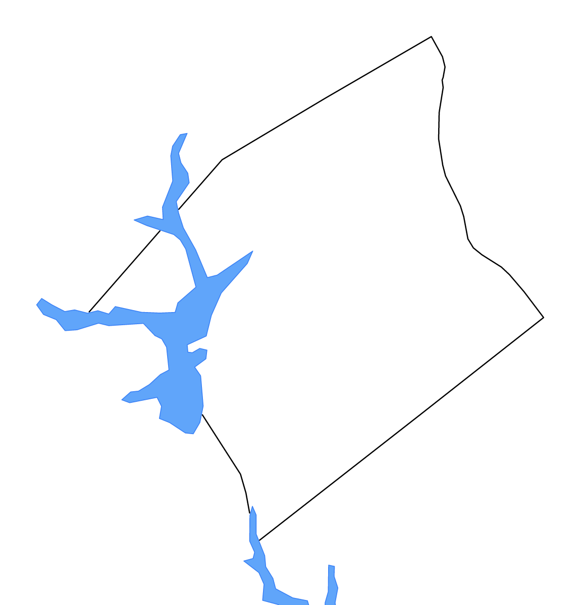 Carte de contour de Anderson, South Carolina avec lacs et rivières.