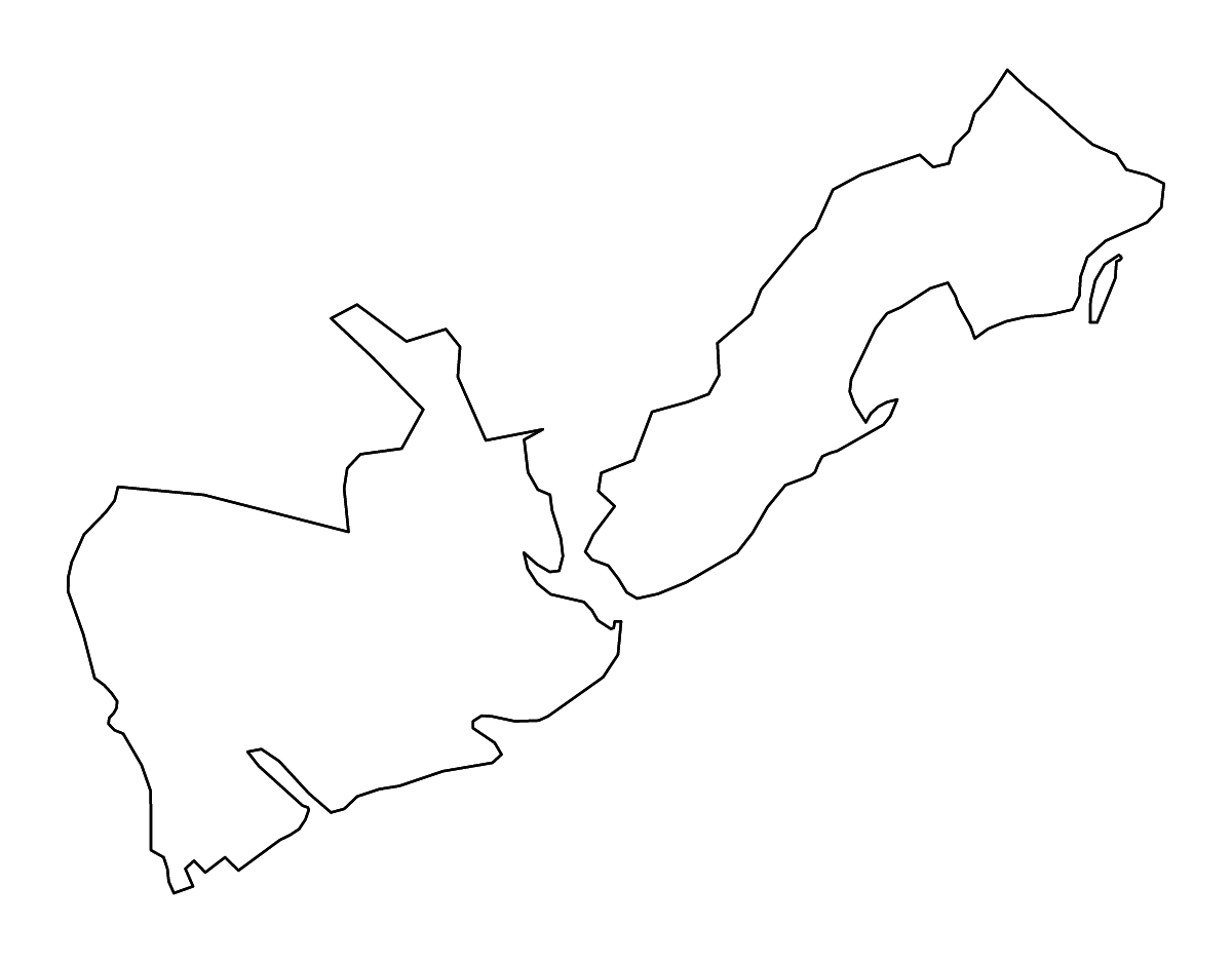 Mapa de contorno de Charleston, South Carolina con ríos.