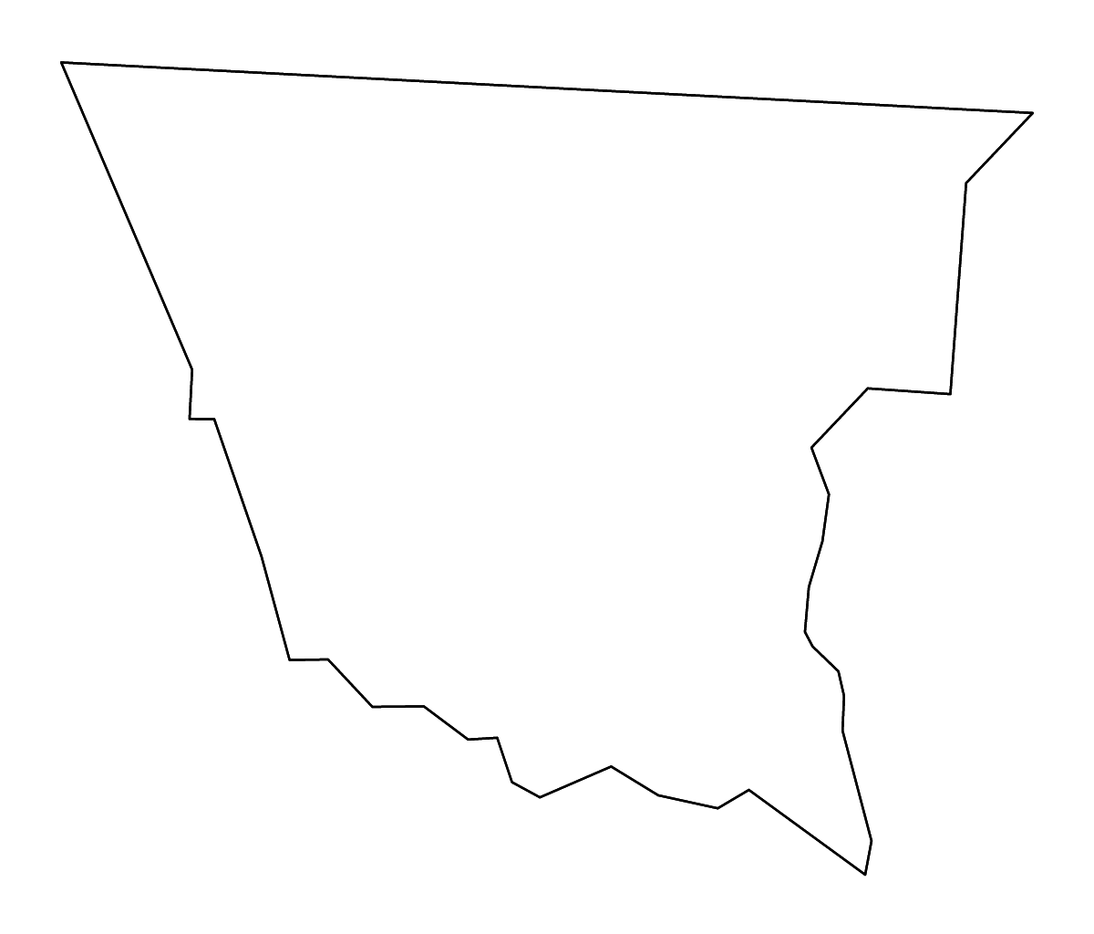 Mapa de contorno de Cherokee, South Carolina con ríos.