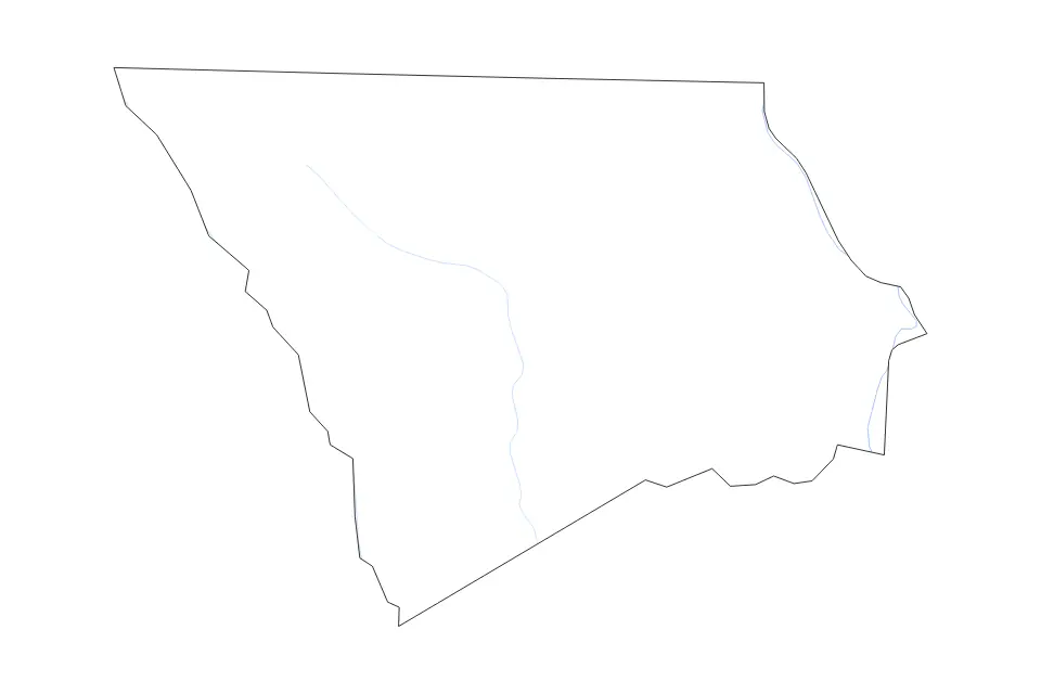Mapa de Chesterfield, South Carolina de tipo contorno y ríos para América del Norte, con contorno y ríos con límites limpios.