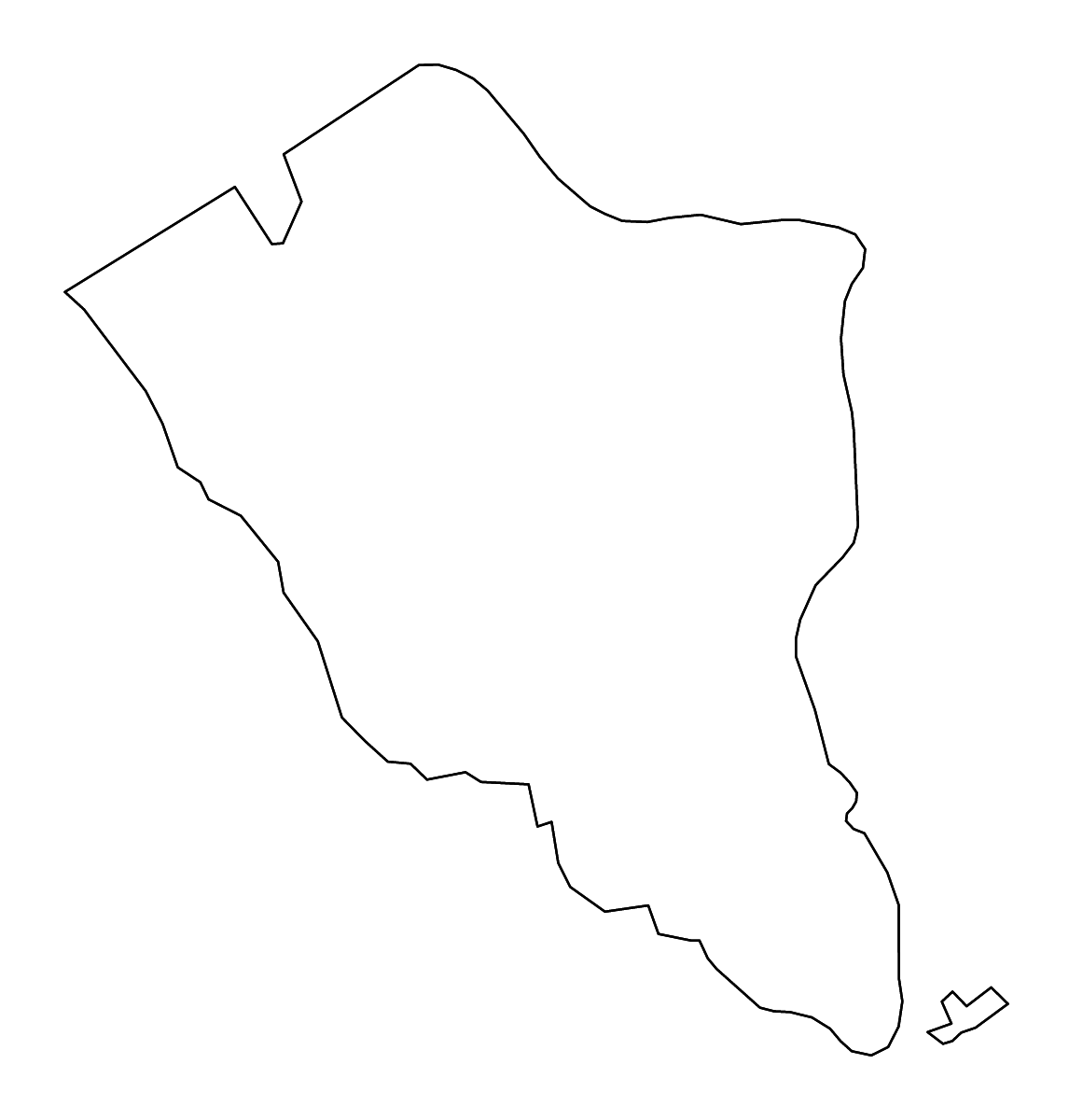 Mapa de contorno de Colleton, South Carolina con ríos.
