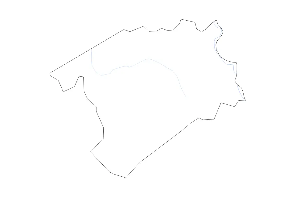 Outline map of Darlington County, South Carolina with subdivision borders and rivers.