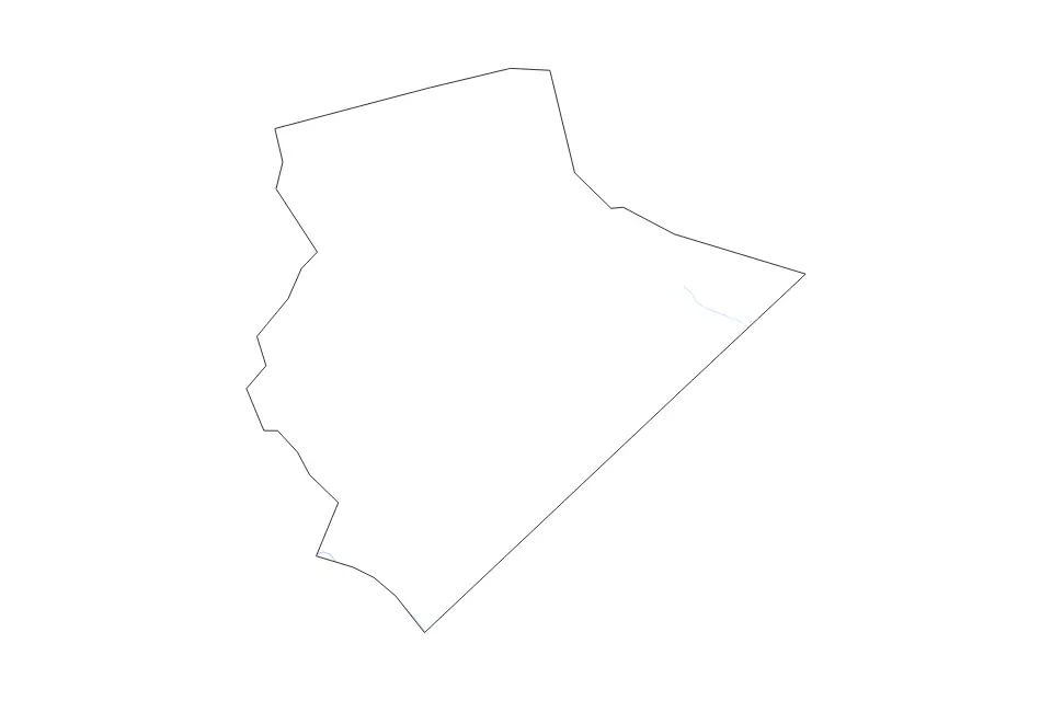 Outline map of Edgefield County, South Carolina with subdivision borders and rivers.