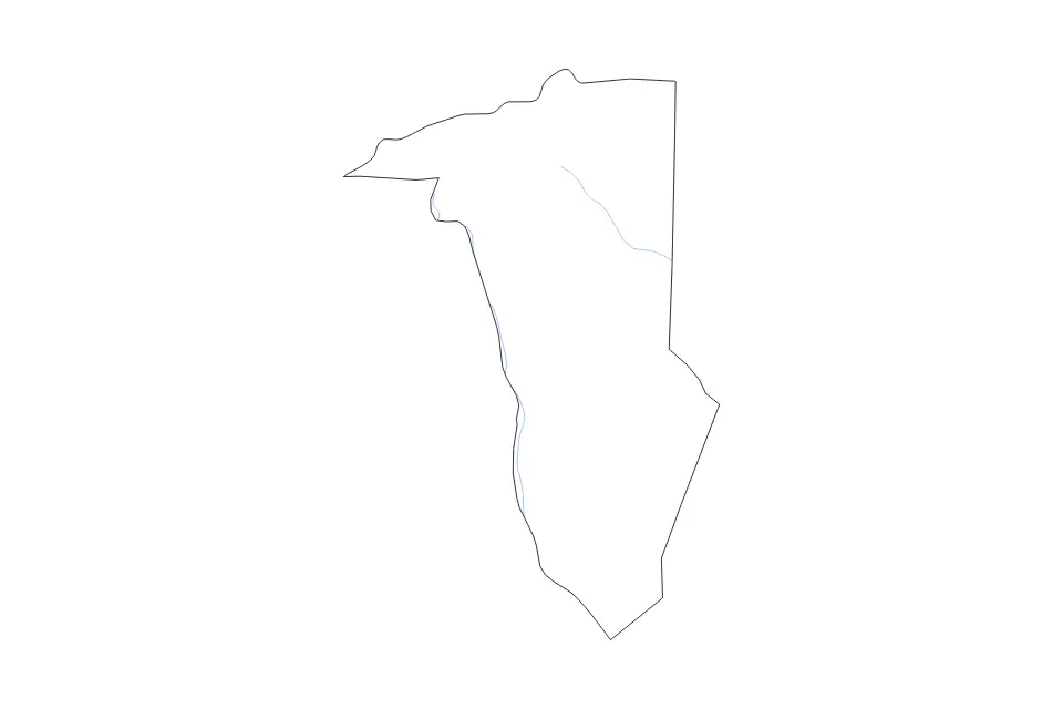 Outline map of Greenville County, South Carolina with subdivision borders and rivers.
