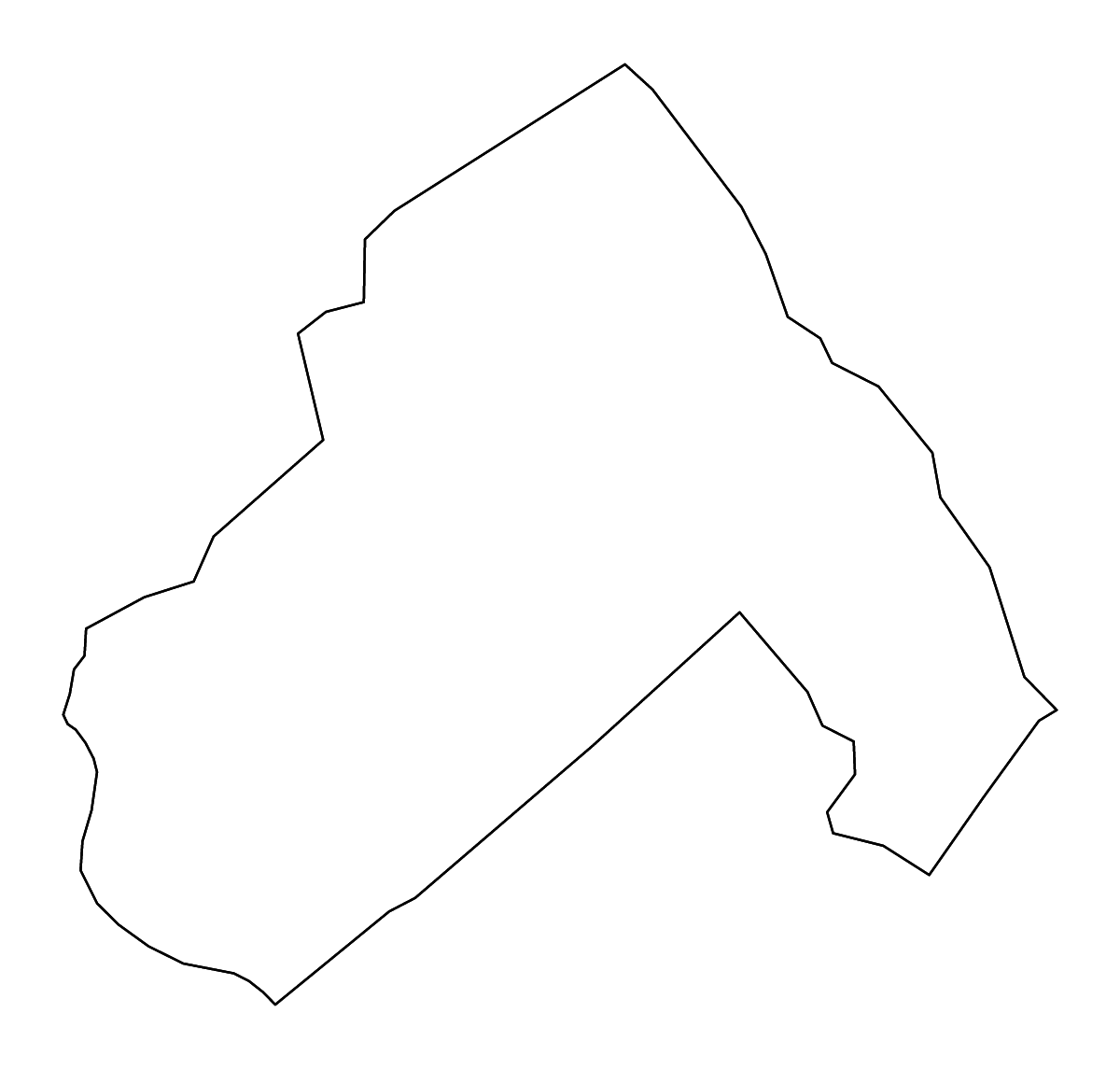 Carte de contour de Hampton, South Carolina avec rivières.