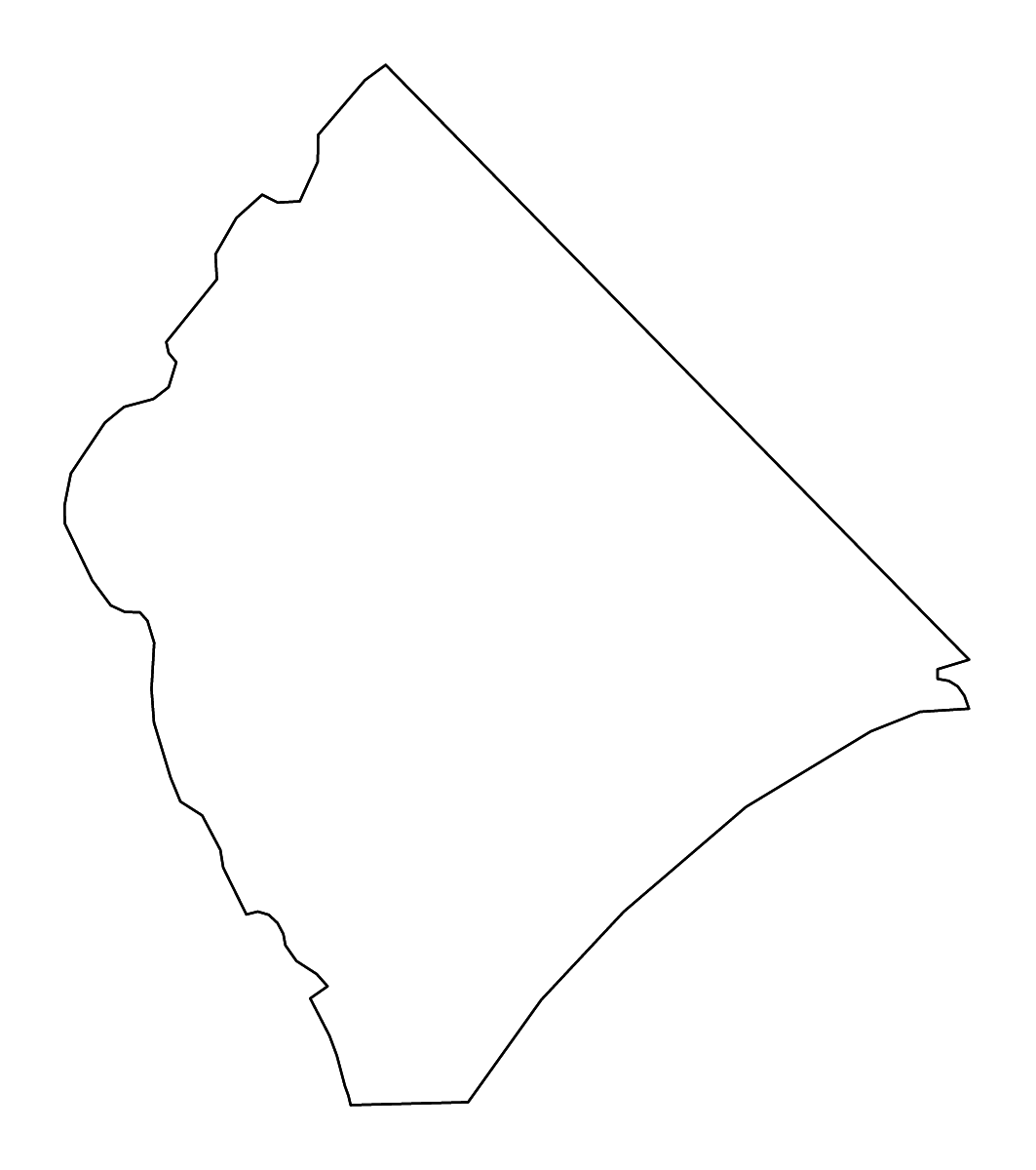 Mapa de contorno de Horry, South Carolina con ríos.