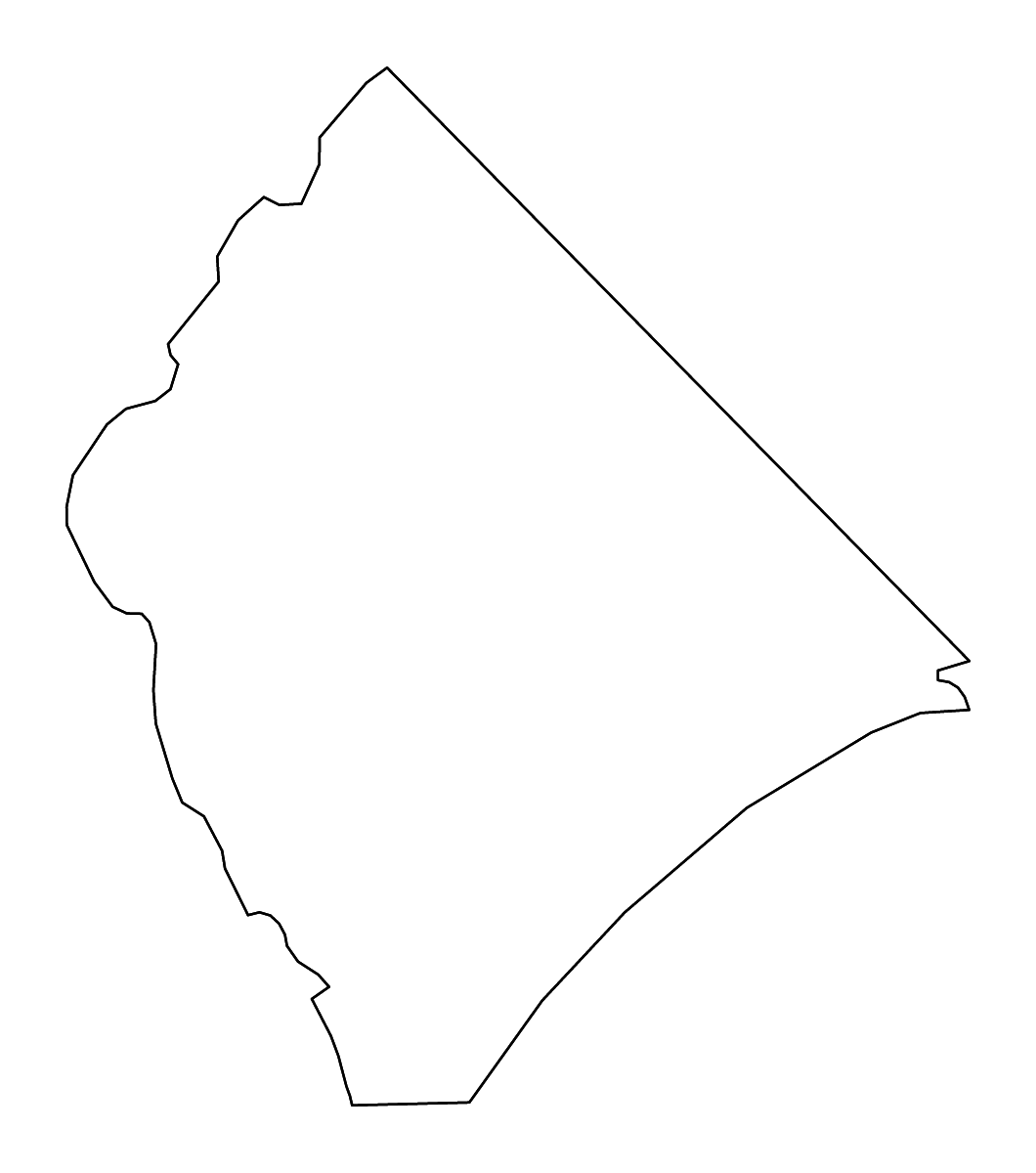 Carte de contour de Horry, South Carolina avec rivières.