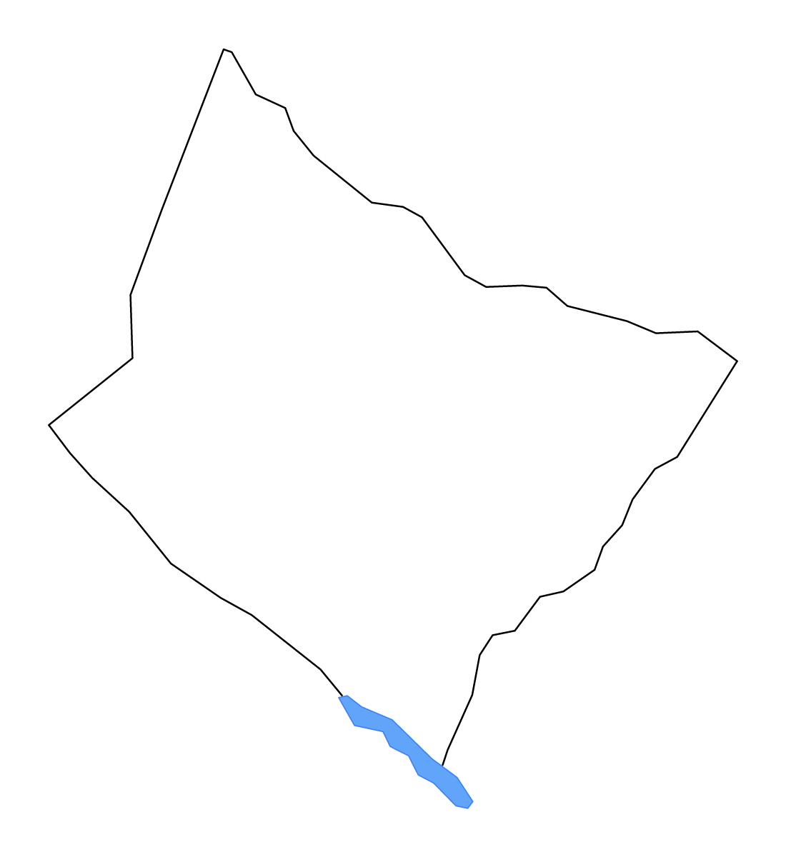 Mapa de contorno de Laurens, South Carolina con lagos.