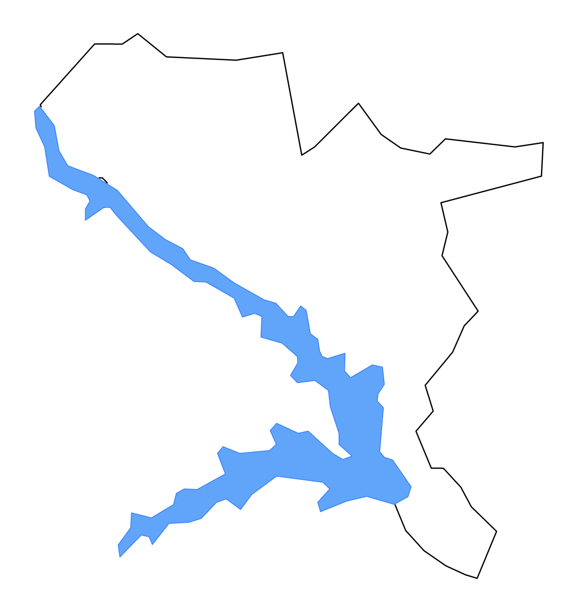 Mapa de contorno de McCormick, South Carolina con lagos.