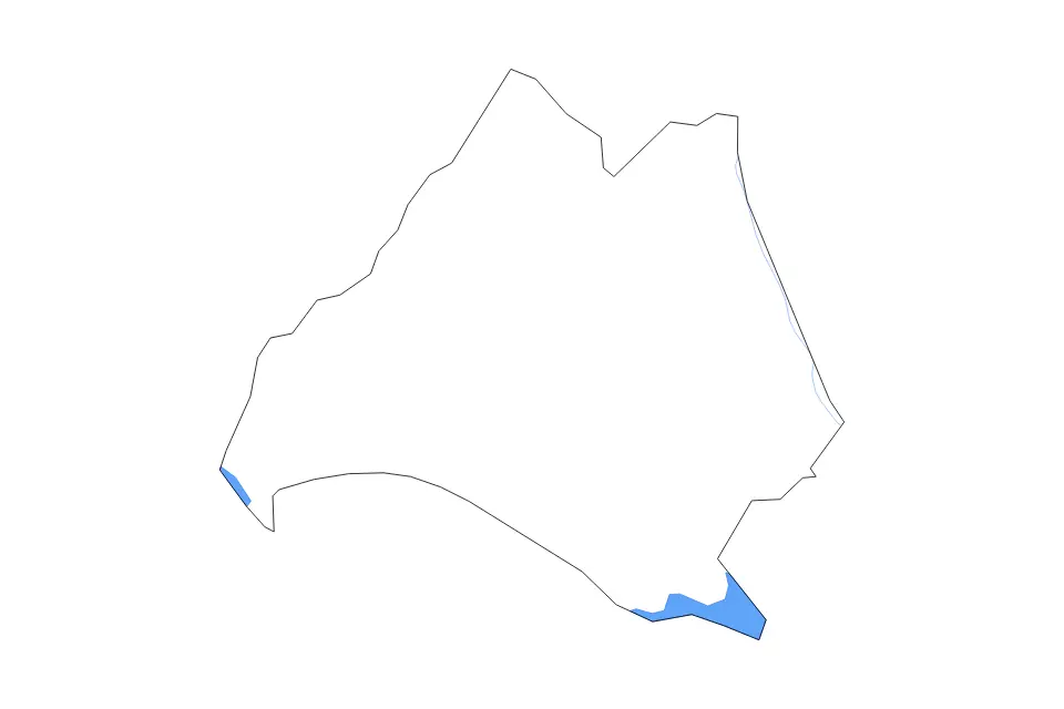 Outline map of Newberry County, South Carolina with subdivision borders and major lakes and rivers.