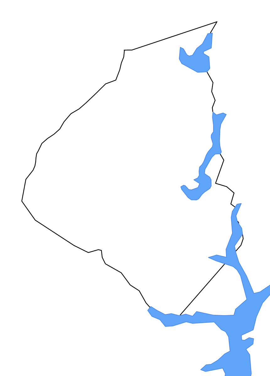 Mapa de contorno de Oconee, South Carolina con lagos y ríos.