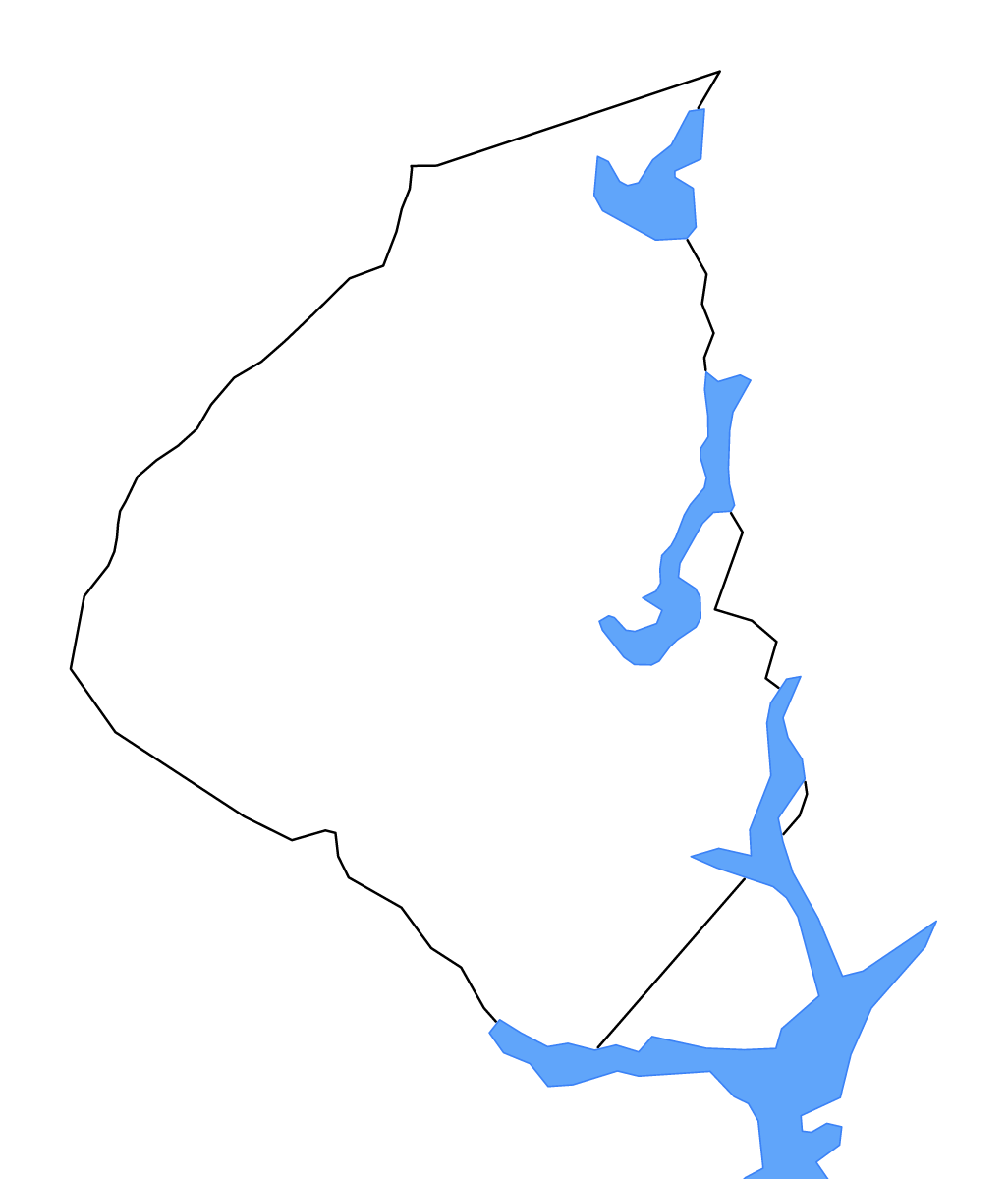 Mapa de contorno de Oconee, South Carolina con lagos y ríos.