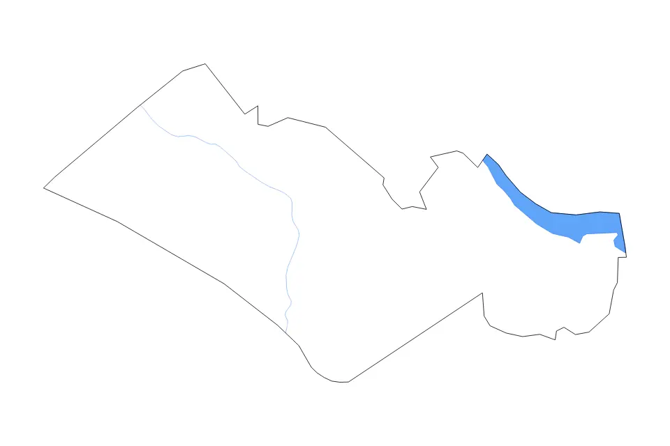 Outline map of Orangeburg County, South Carolina with subdivision borders and major lakes and rivers.