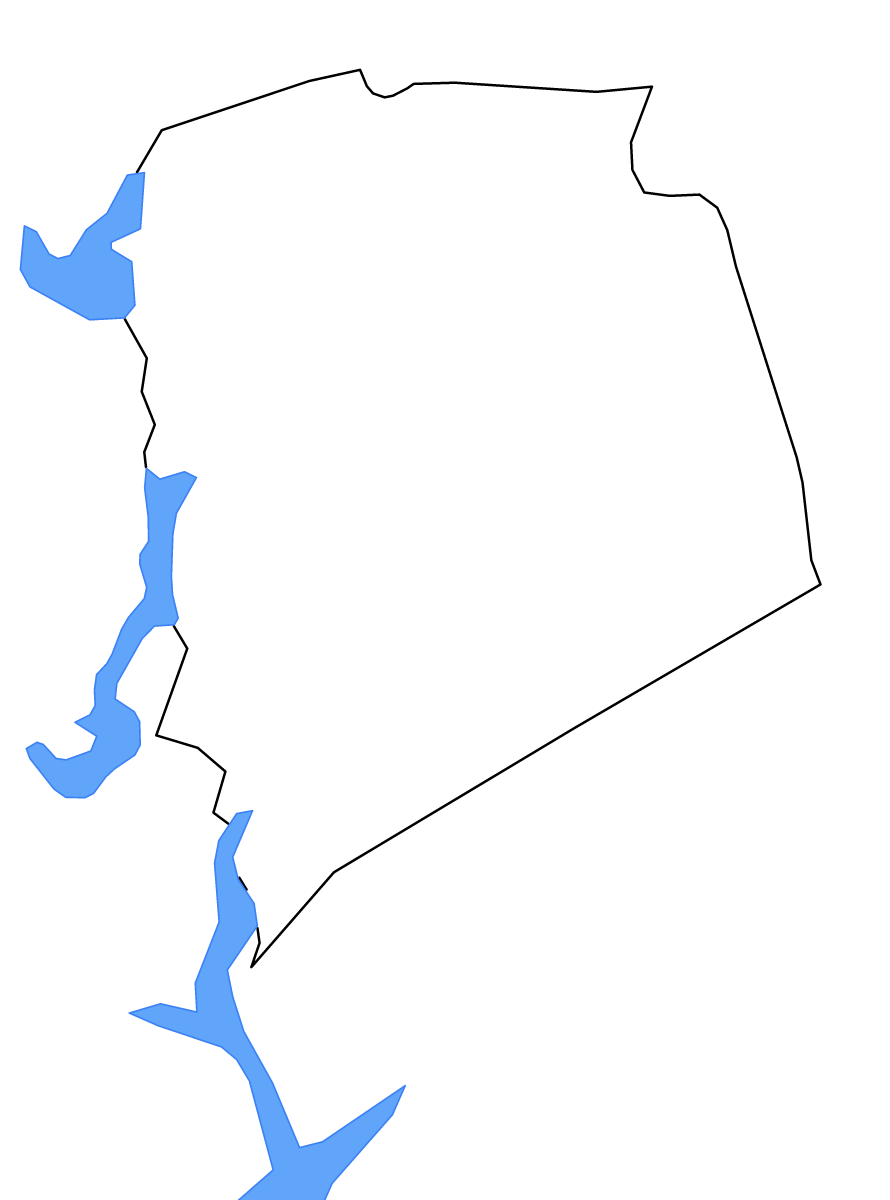 Mapa de contorno de Pickens, South Carolina con lagos y ríos.
