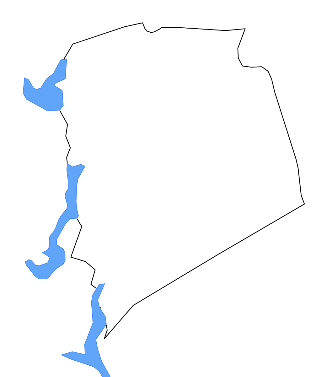 Mapa de contorno de Pickens, South Carolina con lagos y ríos.