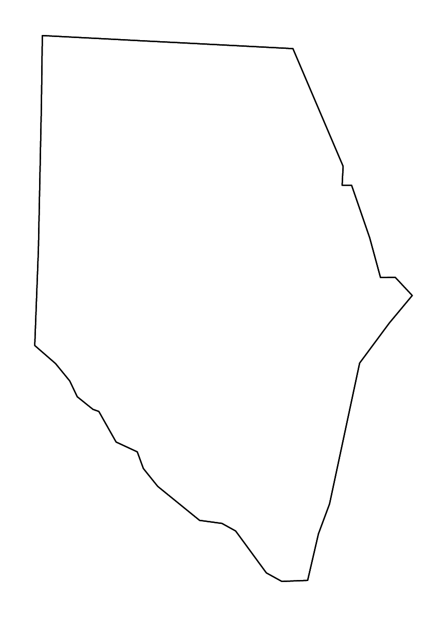 Mapa de contorno de Spartanburg, South Carolina con ríos.
