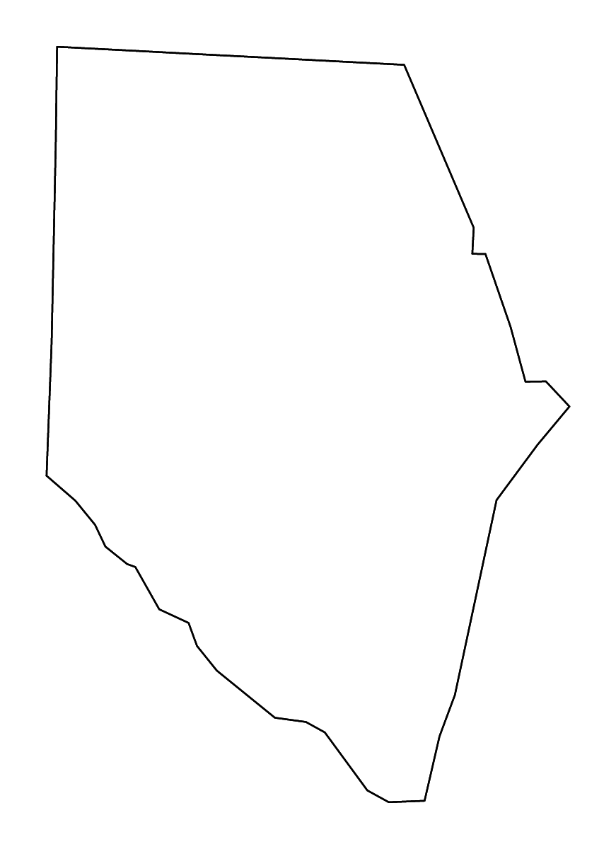 Mapa de contorno de Spartanburg, South Carolina con ríos.