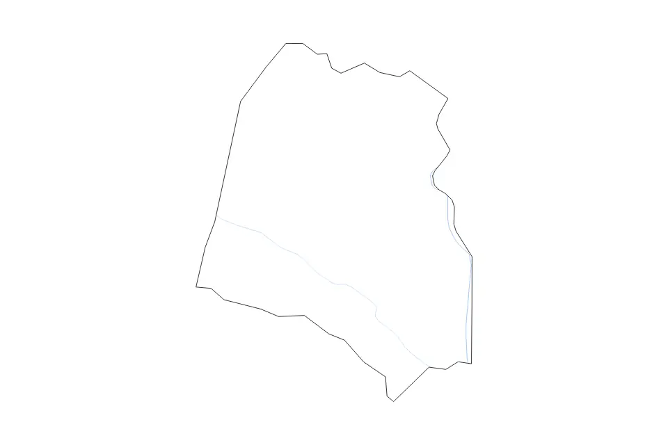 Outline map of Union County, South Carolina with subdivision borders and rivers.