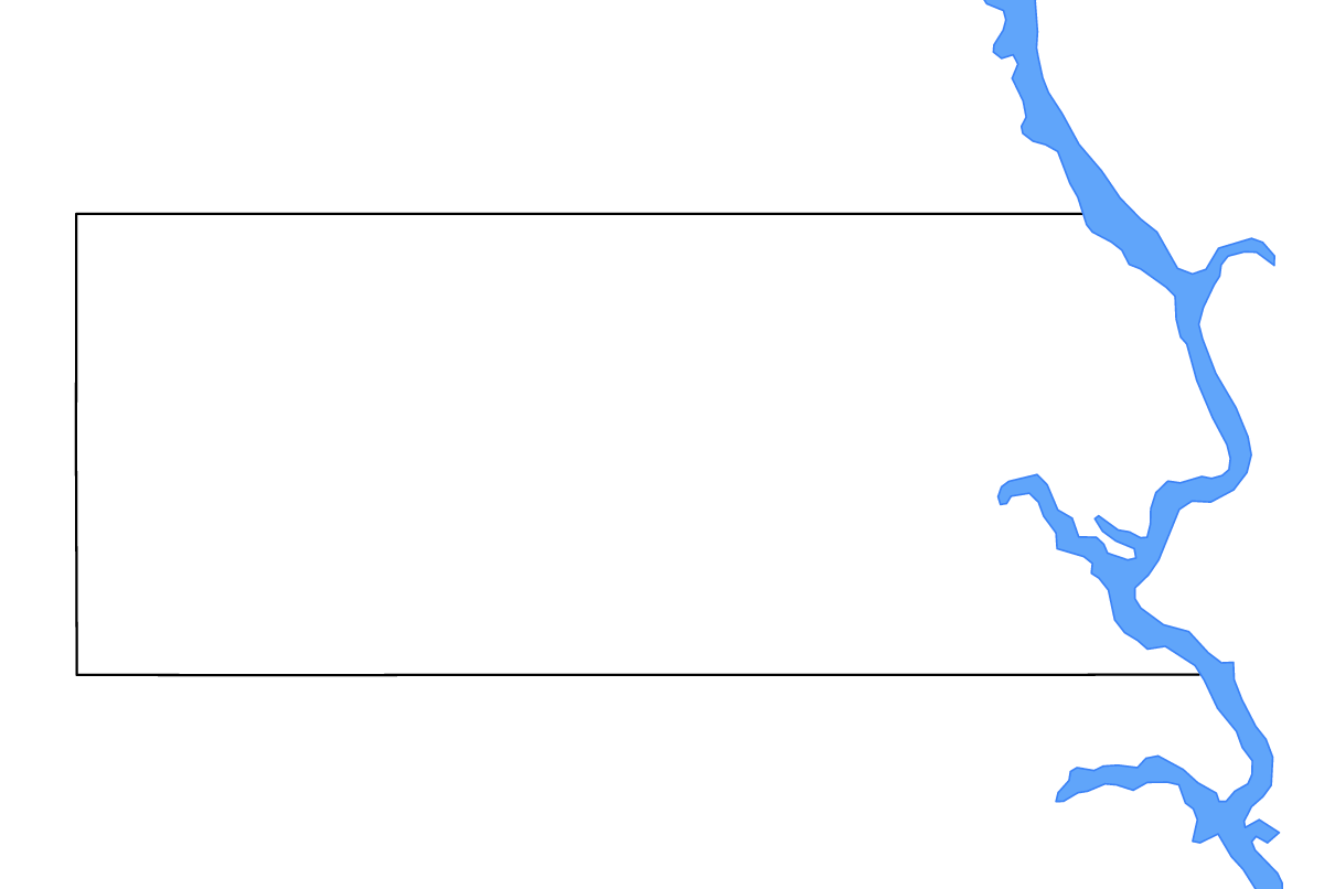 Mapa de contorno de Corson, South Dakota con lagos y ríos.