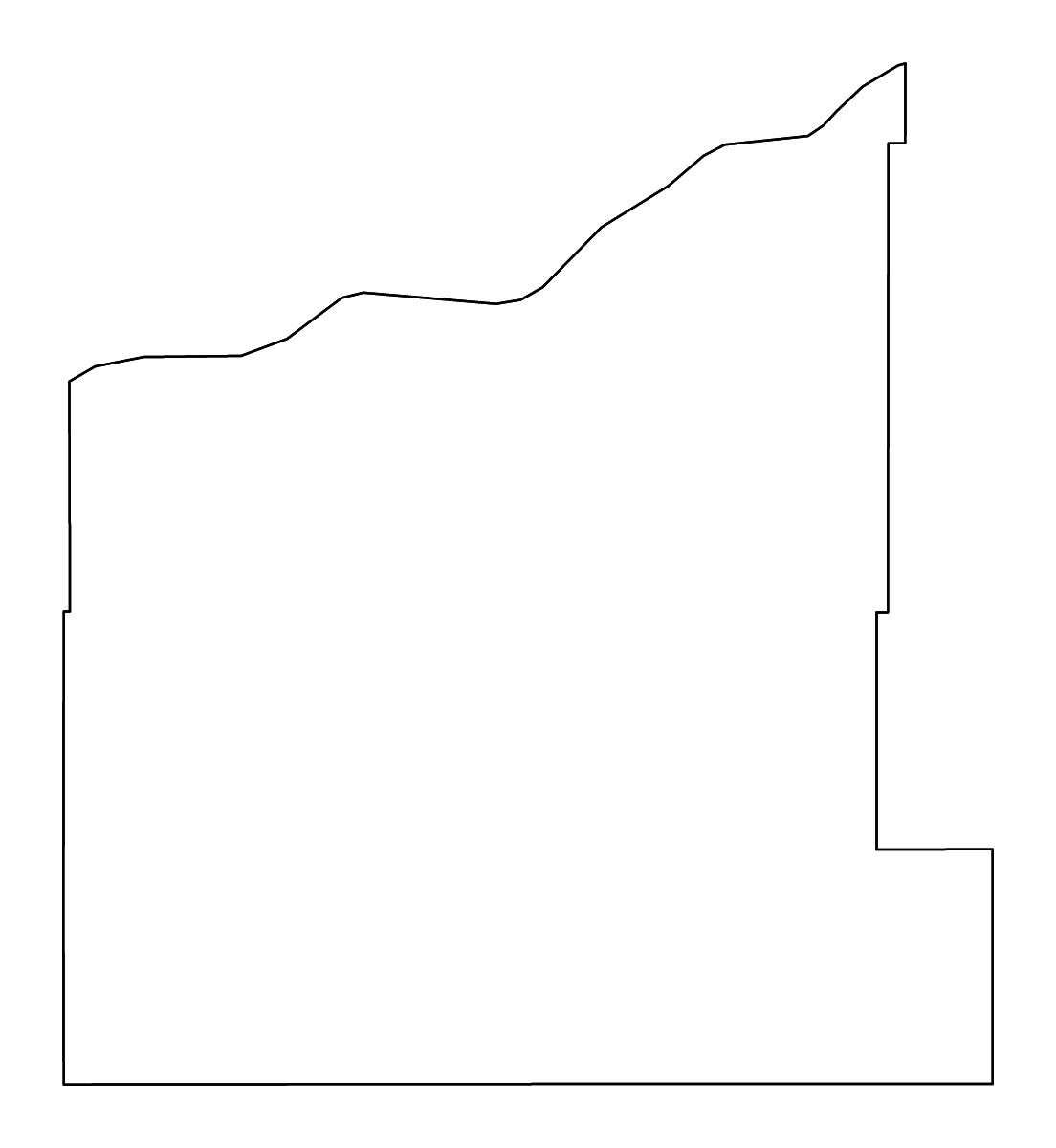 Mapa de contorno de Haakon, South Dakota con ríos.
