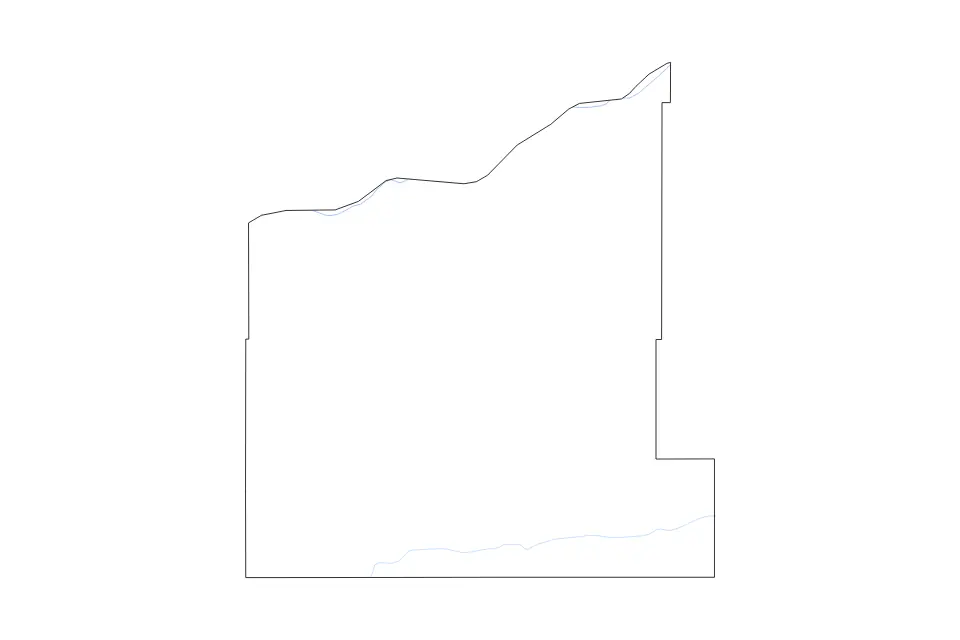 Mapa de Haakon, South Dakota de tipo contorno y ríos para América del Norte, con contorno y ríos con límites limpios.