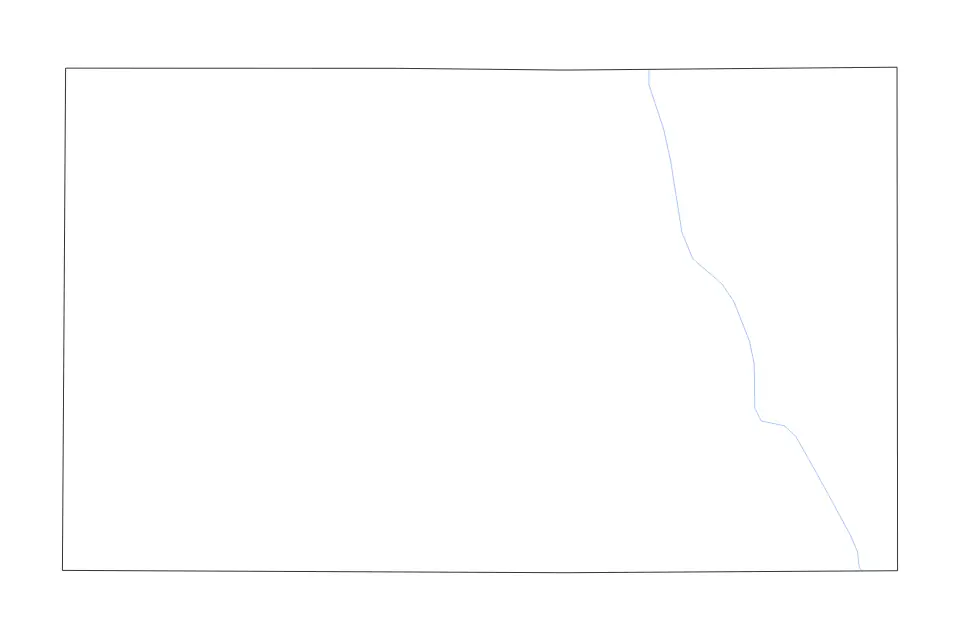 Carte de Hamlin, South Dakota de type contour et rivières pour Amérique du Nord, montrant contour et rivières avec des limites nettes.