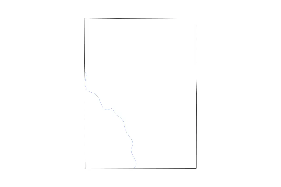 Carte de Hanson, South Dakota de type contour et rivières pour Amérique du Nord, montrant contour et rivières avec des limites nettes.