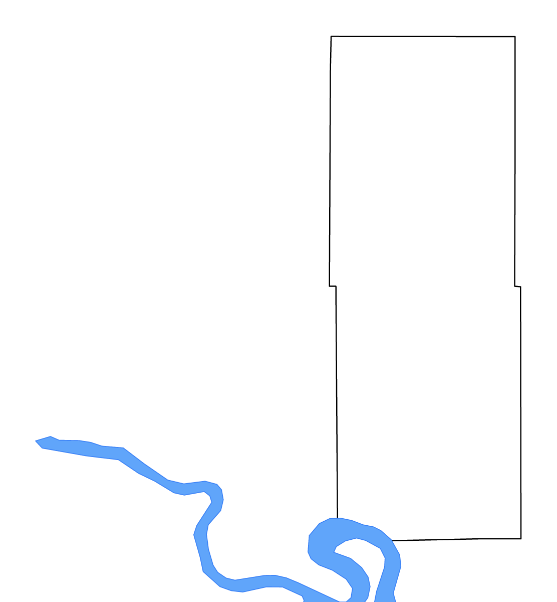 Carte de contour de Hyde, South Dakota avec lacs et rivières.