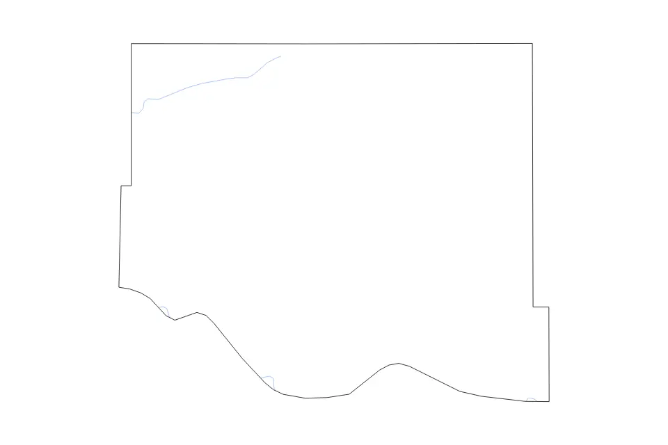 Mapa de Jones, South Dakota de tipo contorno y ríos para América del Norte, con contorno y ríos con límites limpios.
