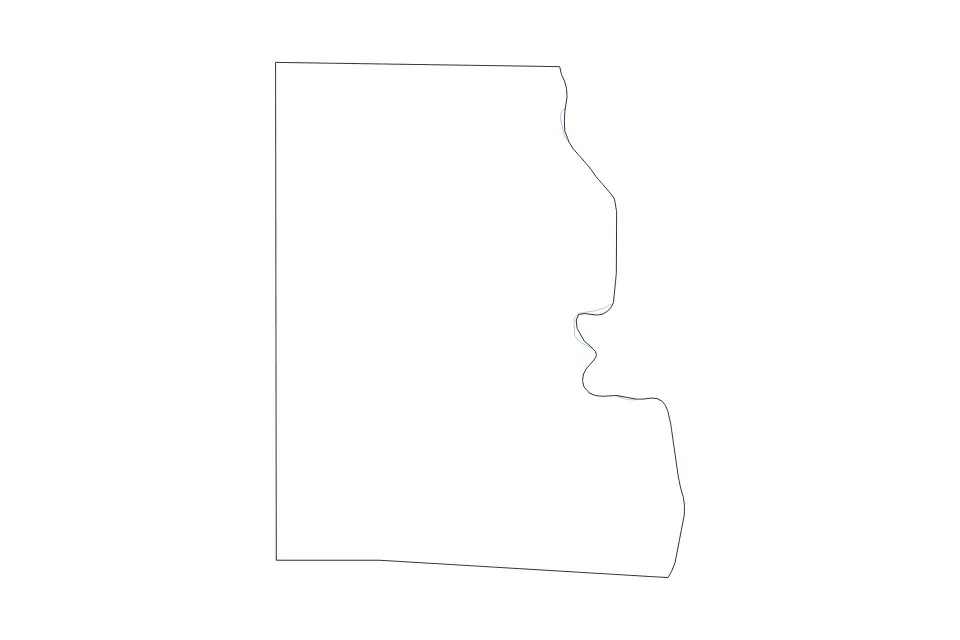 Mapa de Lincoln, South Dakota de tipo contorno y ríos para América del Norte, con contorno y ríos con límites limpios.