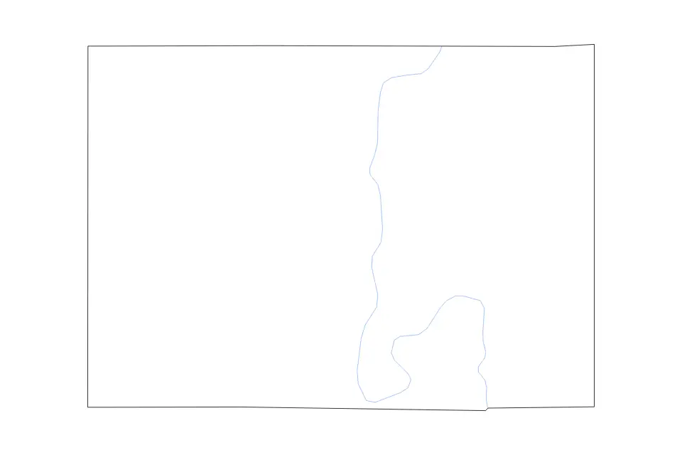 Mapa de Minnehaha, South Dakota de tipo contorno y ríos para América del Norte, con contorno y ríos con límites limpios.