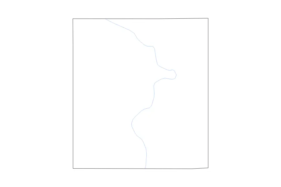 Mapa de Moody, South Dakota de tipo contorno y ríos para América del Norte, con contorno y ríos con límites limpios.