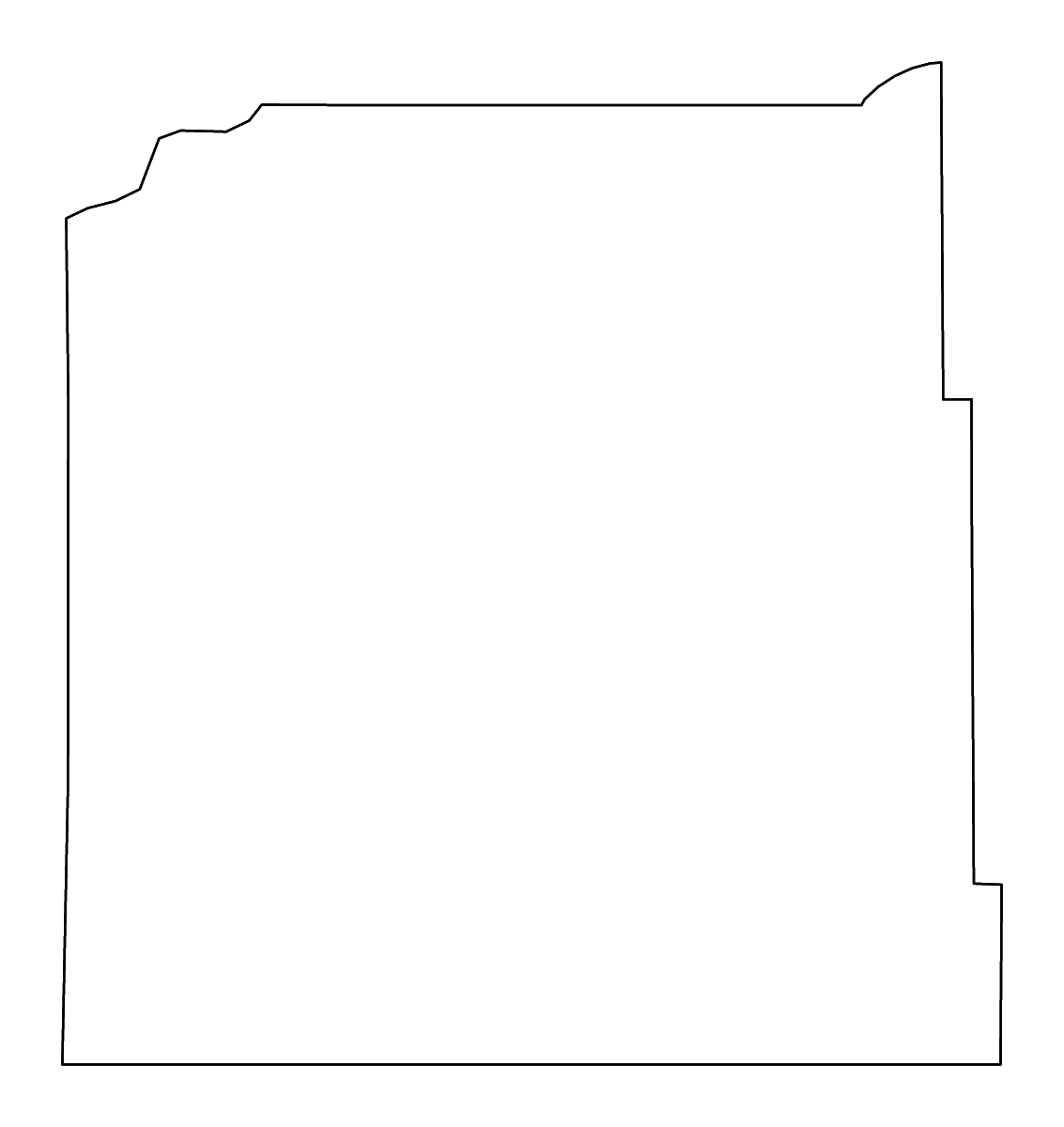 Mapa de contorno de Oglala Lakota, South Dakota con ríos.