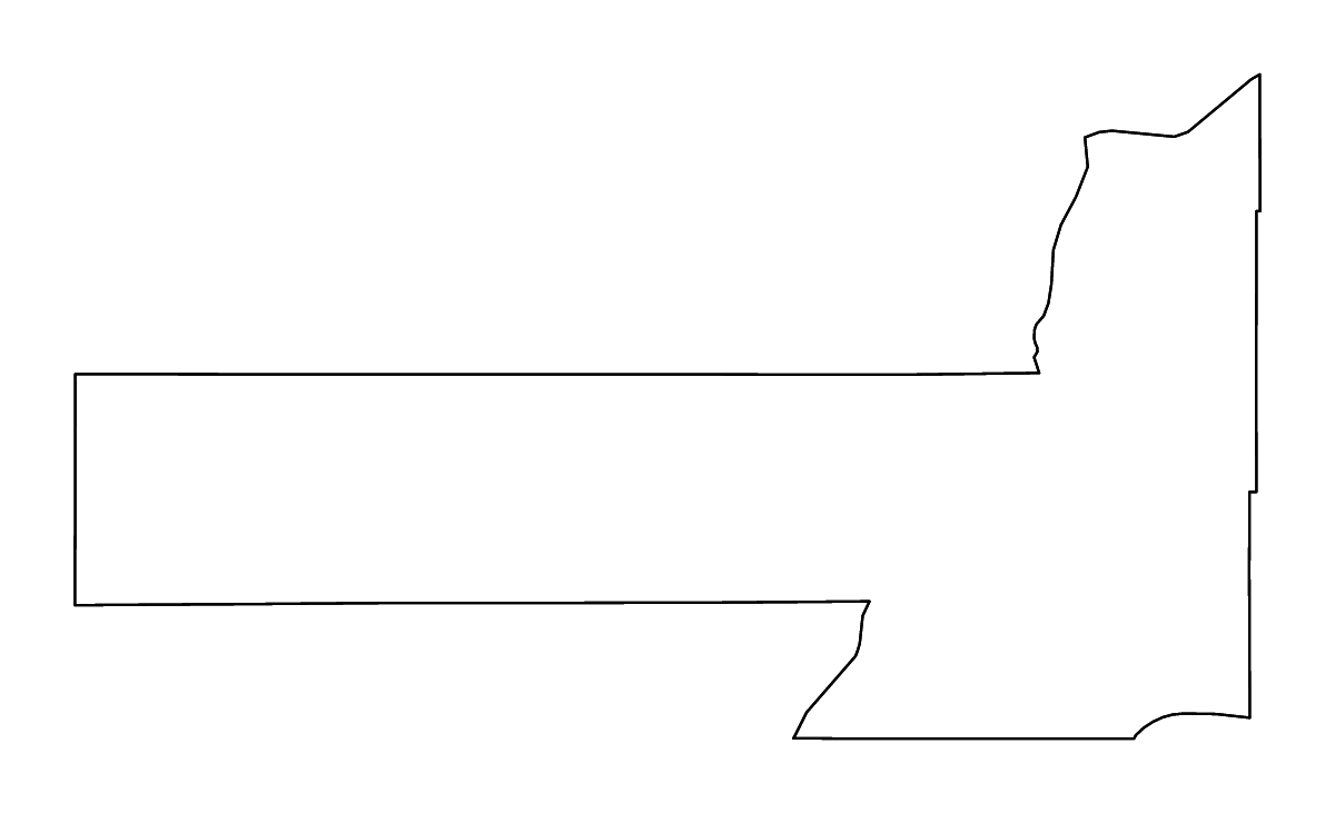 Mapa de contorno de Pennington, South Dakota con ríos.