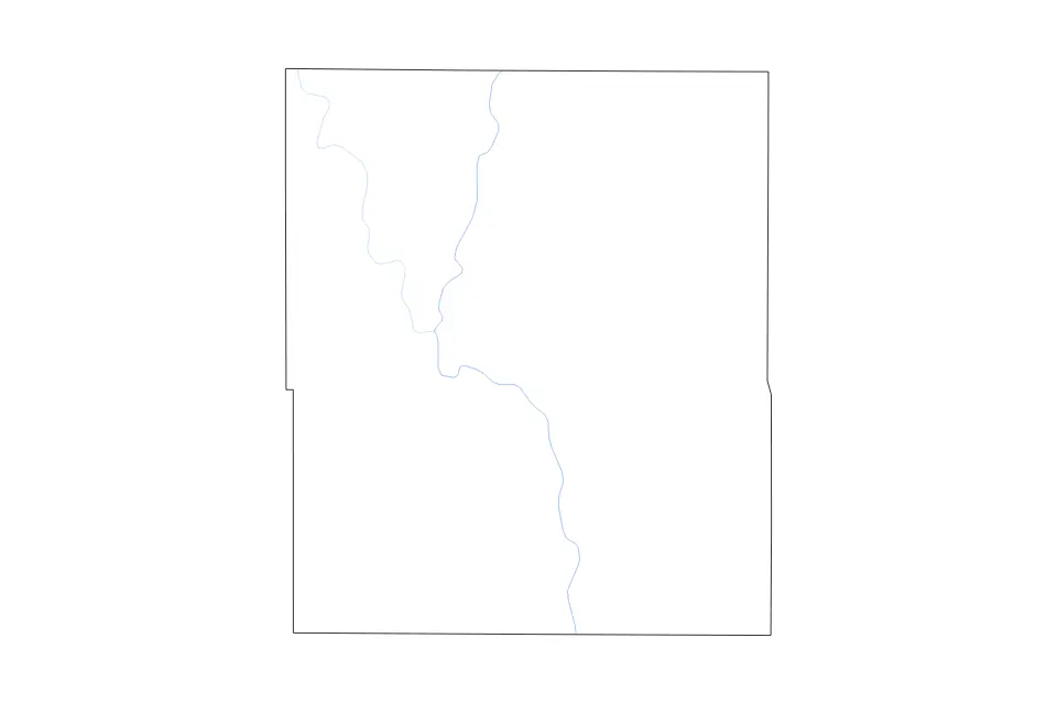 Carte de Spink, South Dakota de type contour et rivières pour Amérique du Nord, montrant contour et rivières avec des limites nettes.