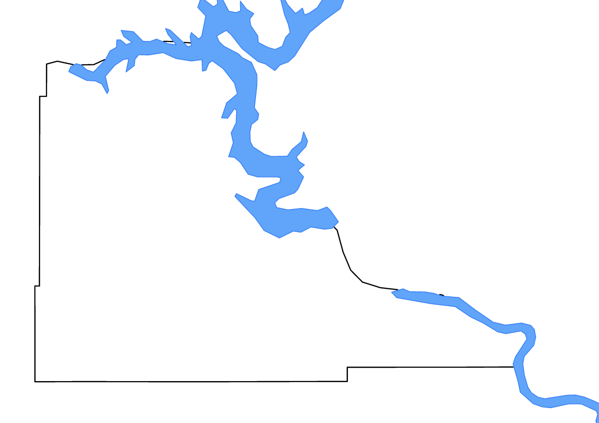 Carte de contour de Stanley, South Dakota avec lacs et rivières.