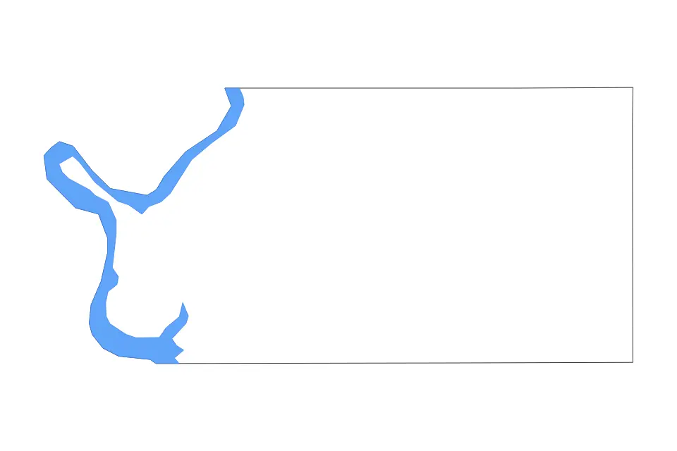 Mapa de Sully, South Dakota de tipo contorno y lagos para América del Norte, con contorno y lagos con elementos de agua como Lake Oahe.
