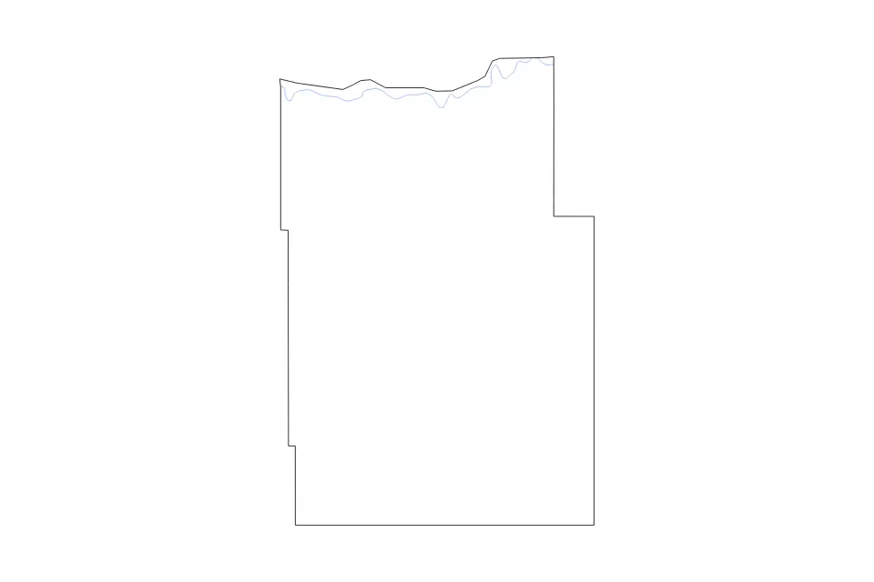 Outline map of Tripp County, South Dakota with subdivision borders and rivers.