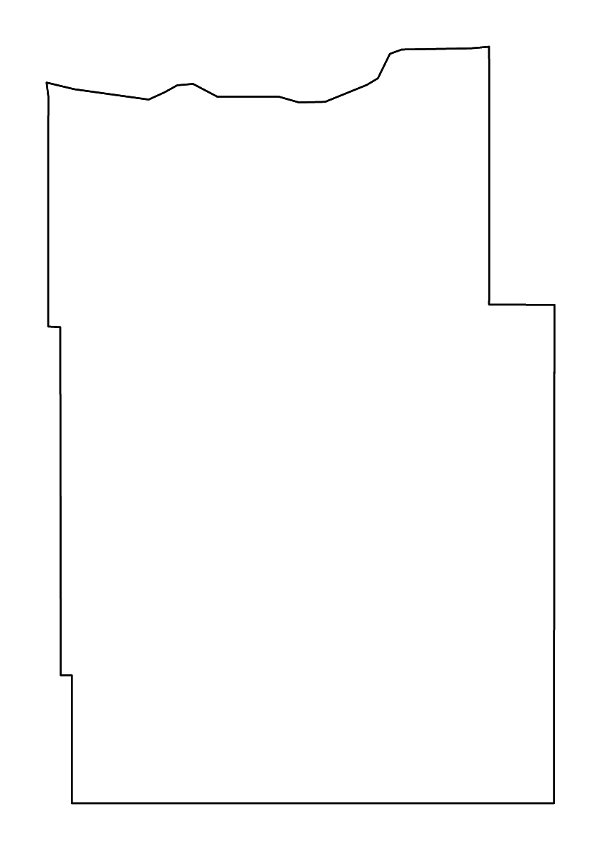 Mapa de contorno de Tripp, South Dakota con ríos.