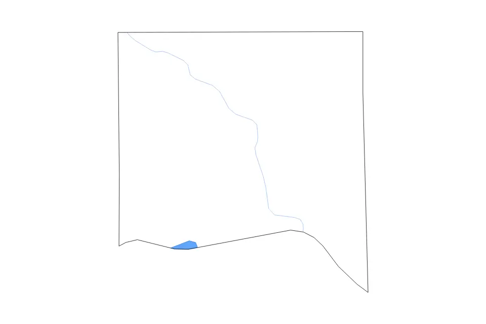 Mapa de Yankton, South Dakota de tipo contorno, lagos y ríos para América del Norte, con contorno, lagos y ríos con elementos de agua como Lewis and Clark Lake.