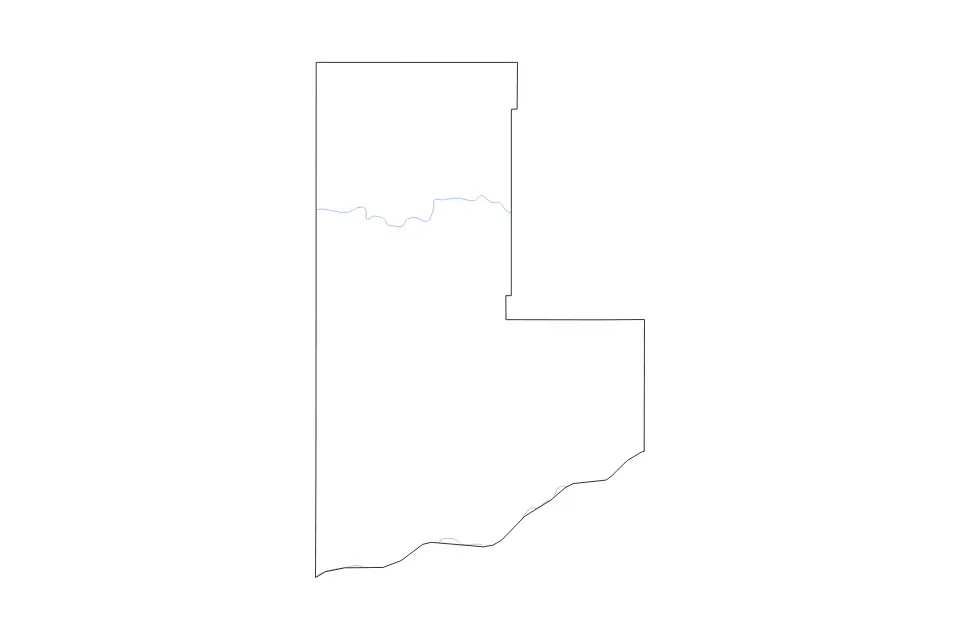 Mapa de Ziebach, South Dakota de tipo contorno y ríos para América del Norte, con contorno y ríos con límites limpios.