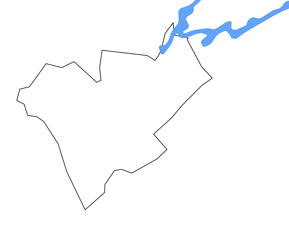 Mapa de contorno de Anderson, Tennessee con lagos y ríos.